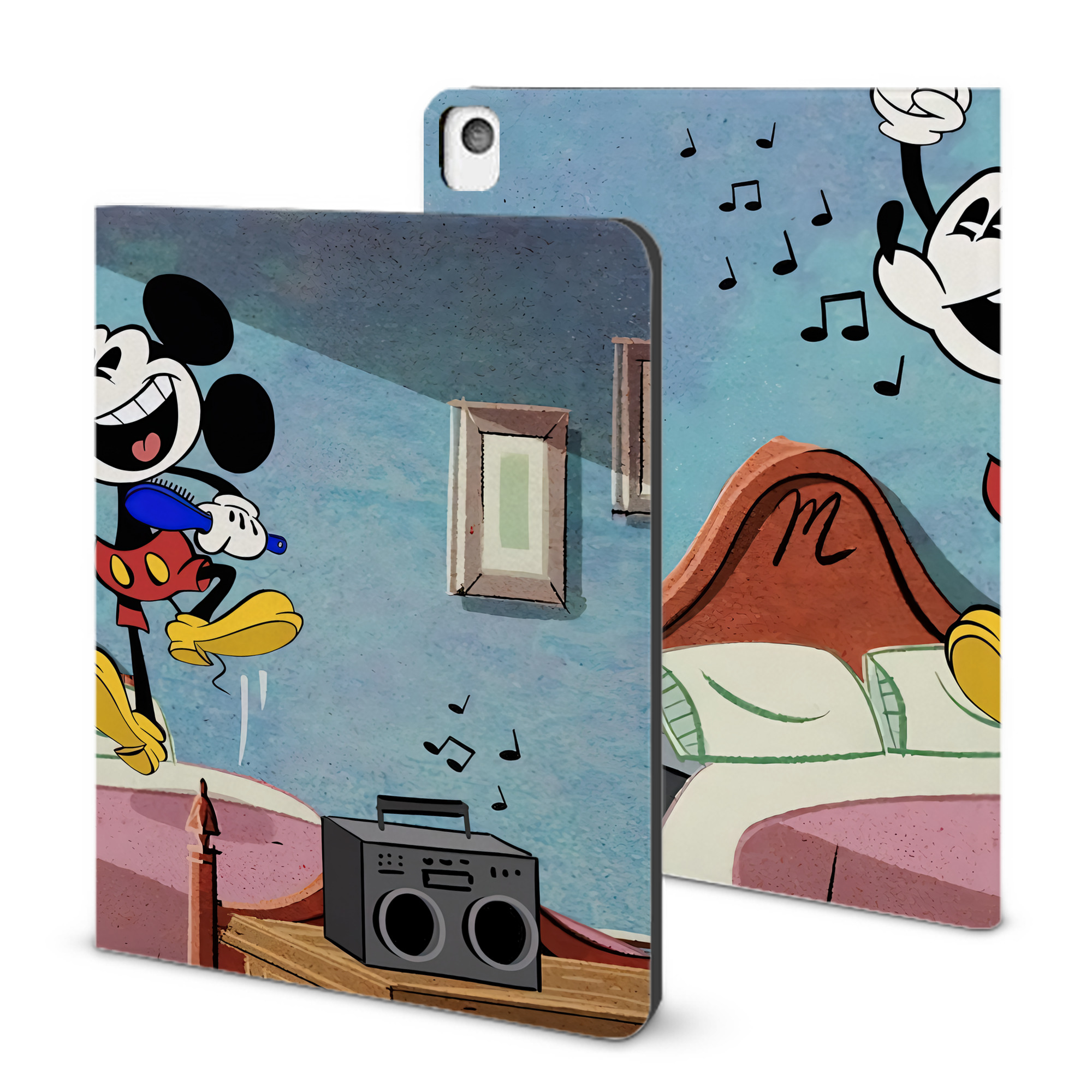 （画像用） ミッキーマウス Mickey Mouse IPadケース ペンホルダー付き ブックスタイルデザイン